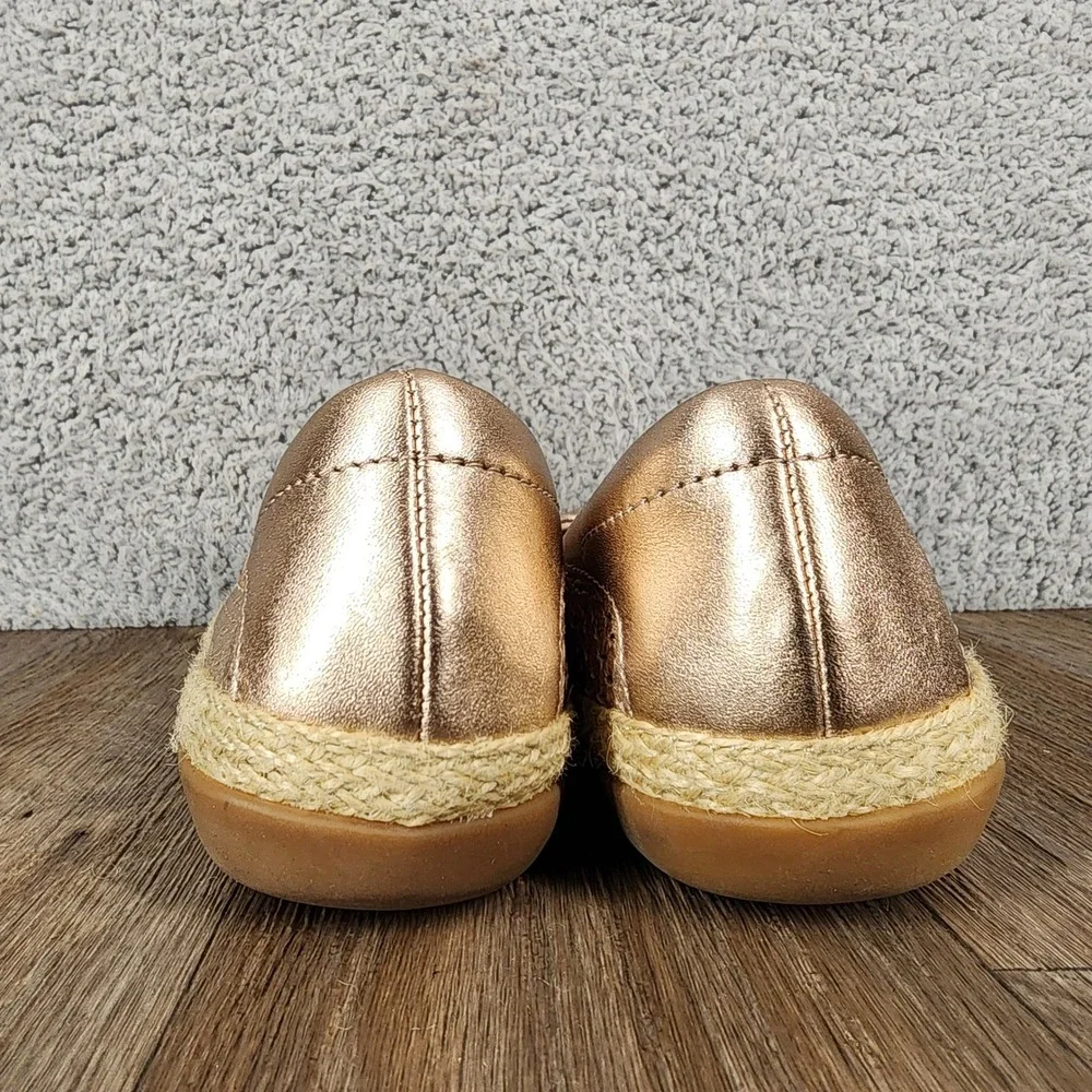 Clarks Collection Rose Gold‎ Perforated Espadrille Flats Women Size 6.5
